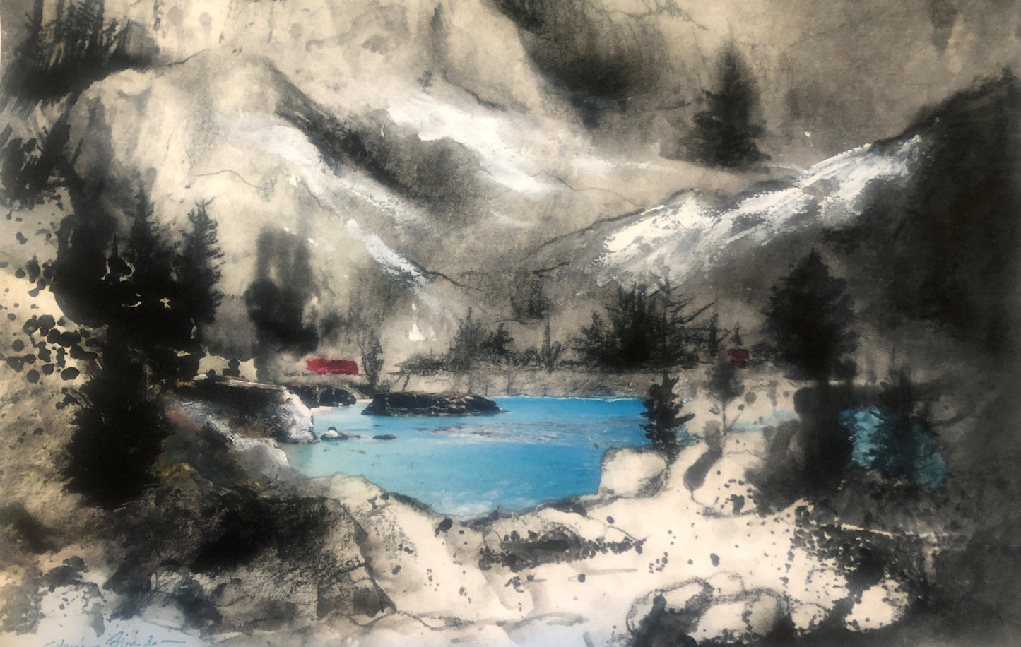 Elaine Binder - Snow Valley (UNFRAMED) - 16" x 24" - Giclee on Museum Stretched Canvas