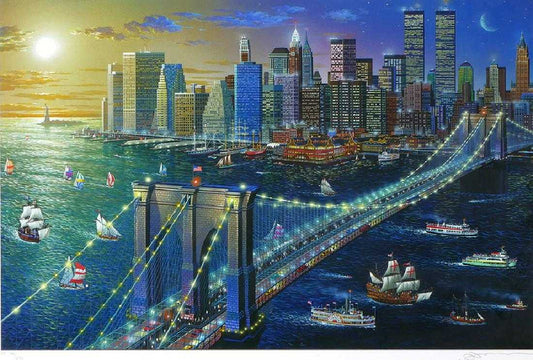 Alexander Chen - Brooklyn Bridge (UNFRAMED) Giclee | Seriolithograph - Artman