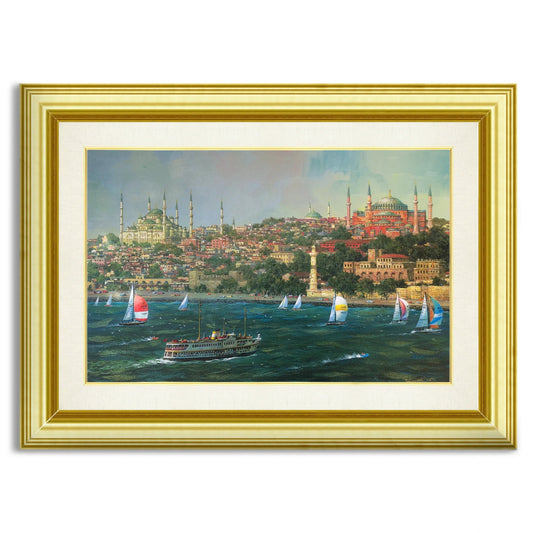 Alexander Chen - Istanbul Sailing (UNFRAMED) 16" x 24" $950 - Giclee on Canvas - Hand Embellished