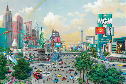 Alexander Chen - Las Vegas Afternoon - The Strip (UNFRAMED) - 11.5" x 17.5" Seriolithograph - Artman