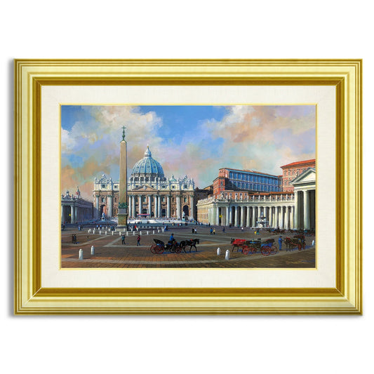Alexander Chen - St. Peter's Square (UNFRAMED) - 16" x 24" - Giclee on Canvas - Hand Embellished