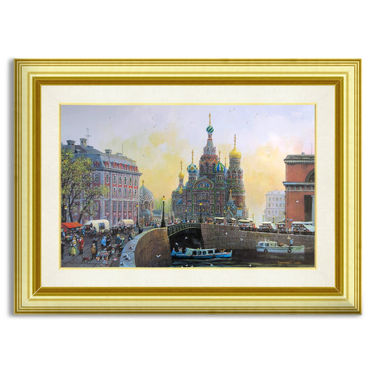 Alexander Chen - St. Petersburg Church of the Spilled Blood View (UNFRAMED) - 16" x 24" - Giclee on Canvas - Hand Embellished