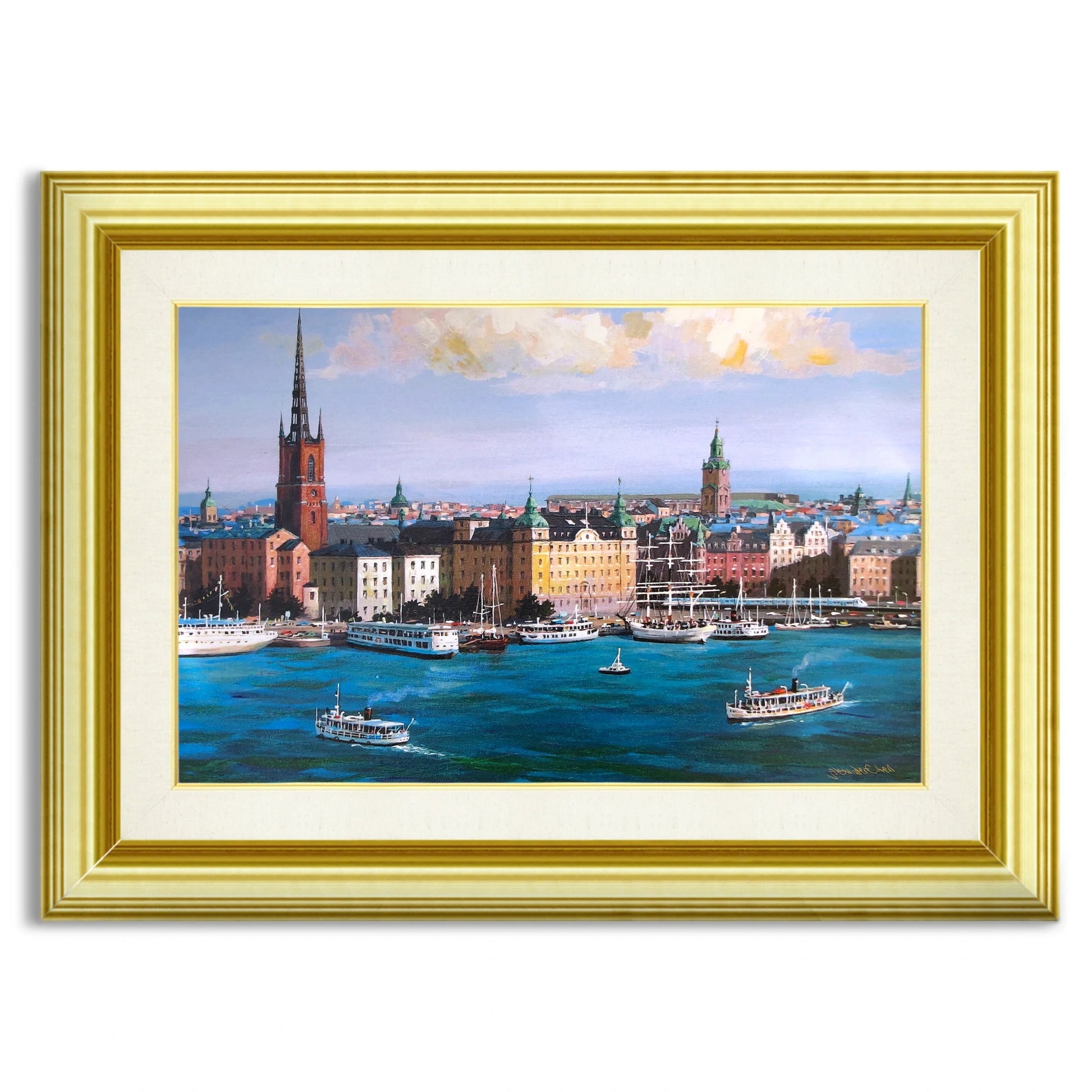 Alexander Chen - Stockholm Skyline #1 (UNFRAMED) - 16" x 24" - Giclee on Canvas - Hand Embellished