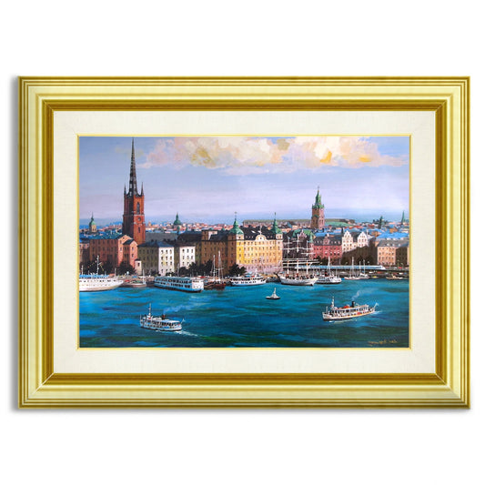 Alexander Chen - Stockholm Skyline #1 (UNFRAMED) - 16" x 24" - Giclee on Canvas - Hand Embellished