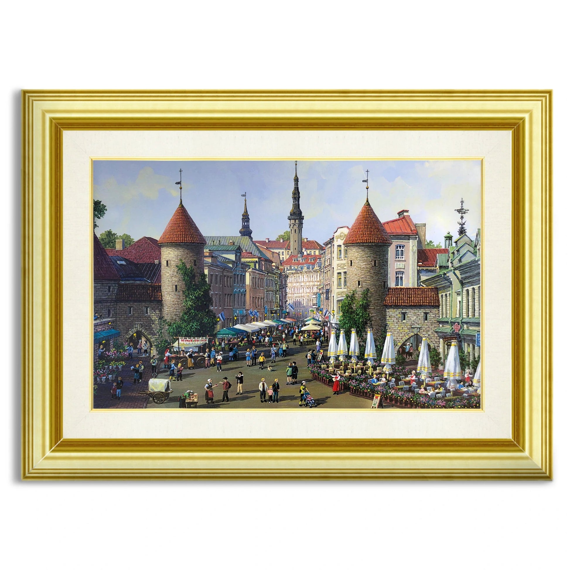 Alexander Chen - Tallinn Viru Gate (UNFRAMED) - 16" x 24" - Giclee on Canvas - Hand Embellished