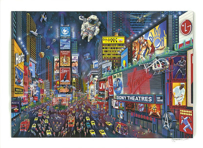 Alexander Chen "Times Square Panorama" Three Dimensional [3D] - Hand Signed & Numbered Limited Edition on paper (UNFRAMED) 20" x 29"