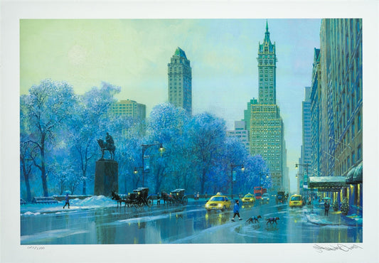 Central Park South Morning (UNFRAMED) by Alexander Chen - 11.5" x 17.5" Seriolithograph - Artman
