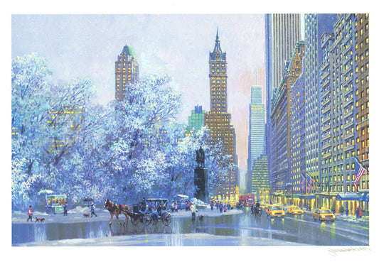 Central Park South and Center Drive (UNFRAMED) by Alexander Chen - 11.5" x 17.5" Seriolithograph - Artman
