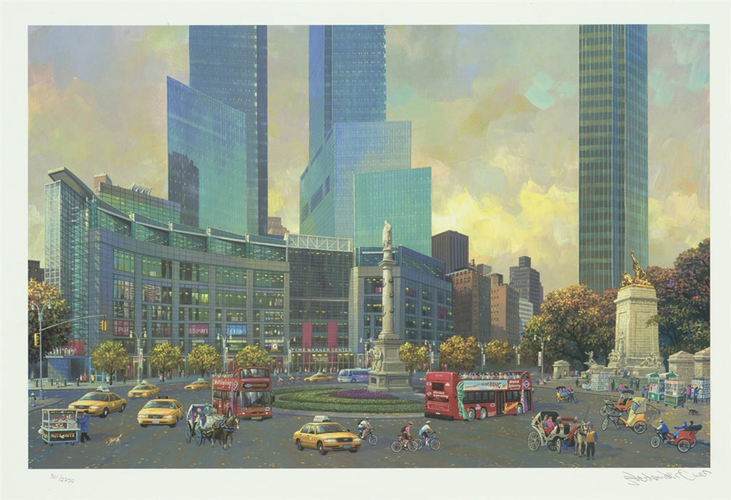 Columbus Circle (UNFRAMED) by Alexander Chen - 11.5" x 17.5" Seriolithograph - Artman