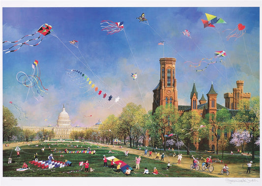 Kite Day in Washington (UNFRAMED) by Alexander Chen - 11.5" x 17.5" Seriolithograph - Artman