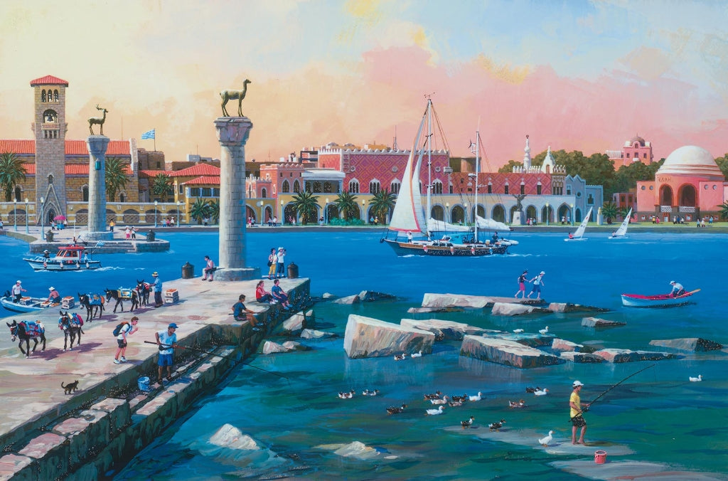 Rhodes - The Entrance to Mandraki by Alexander Chen - 2023 Limited Edition Seriolithograph