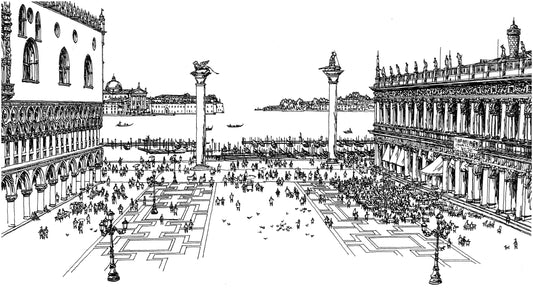 Saint Marco Square with Artist Hand Remarque and Chinese Chop Mark (UNFRAMED) by Alexander Chen - Artman