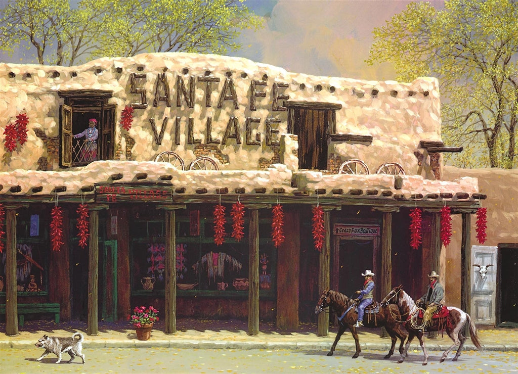 Santa Fe Village (UNFRAMED) by Alexander Chen - 11.5" x 17.5" Seriolithograph - Artman