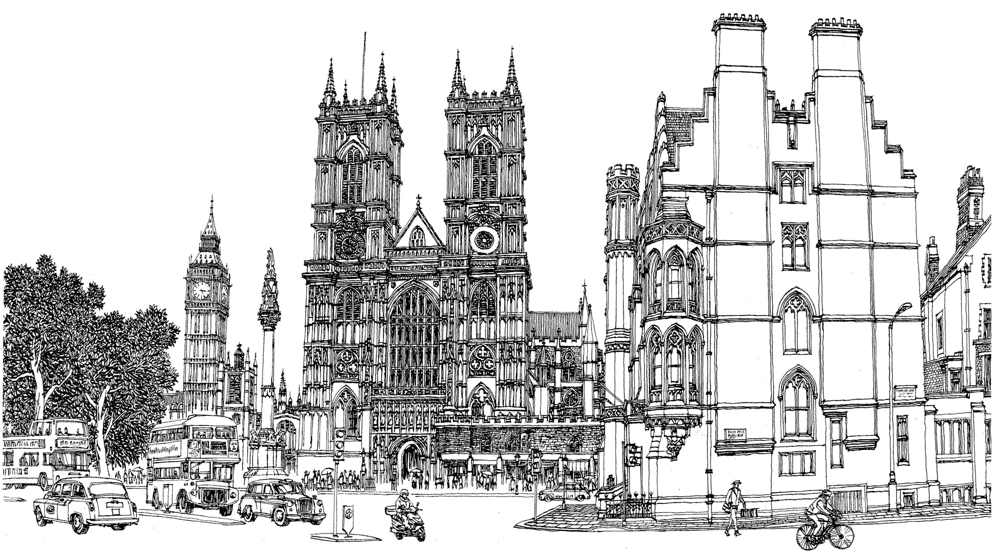 Westminster Abbey London Etching by Alexander Chen - Artman – Artman ...